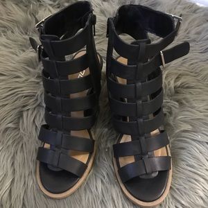 Soda black gladiator sandals